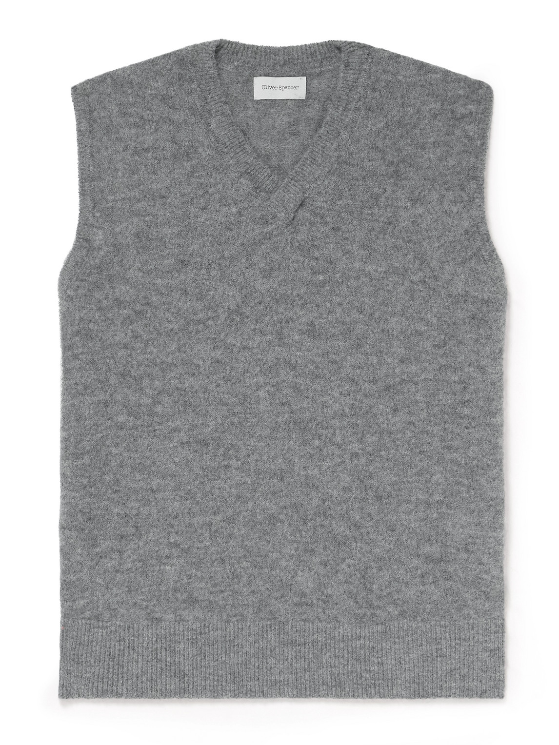 Oliver Spencer Graves Knitted Sweater Vest In Gray