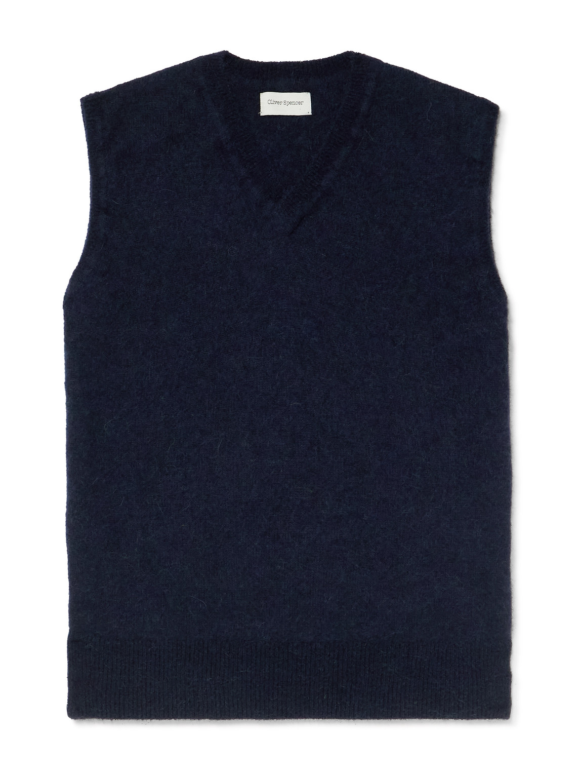 Oliver Spencer Graves Knitted Sweater Vest In Blue