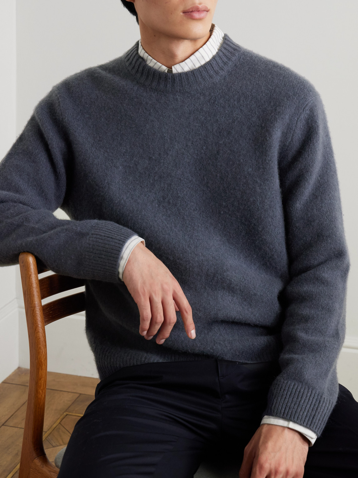  Mr P. - Brushed-cashmere Sweater - Men - Gray - Xs 