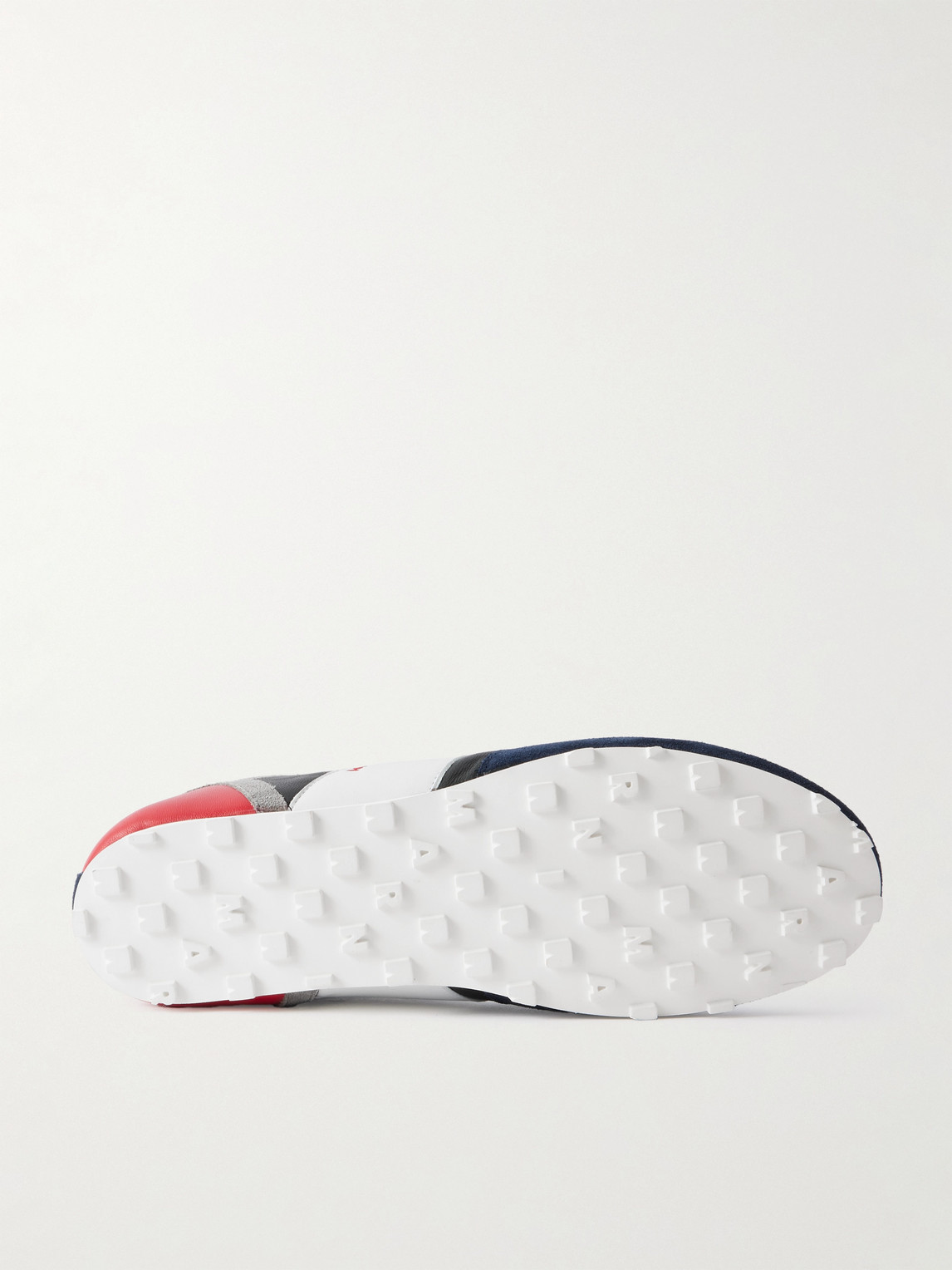 Marni Logo-embroidered Suede-trimmed Leather Sneakers In Multi