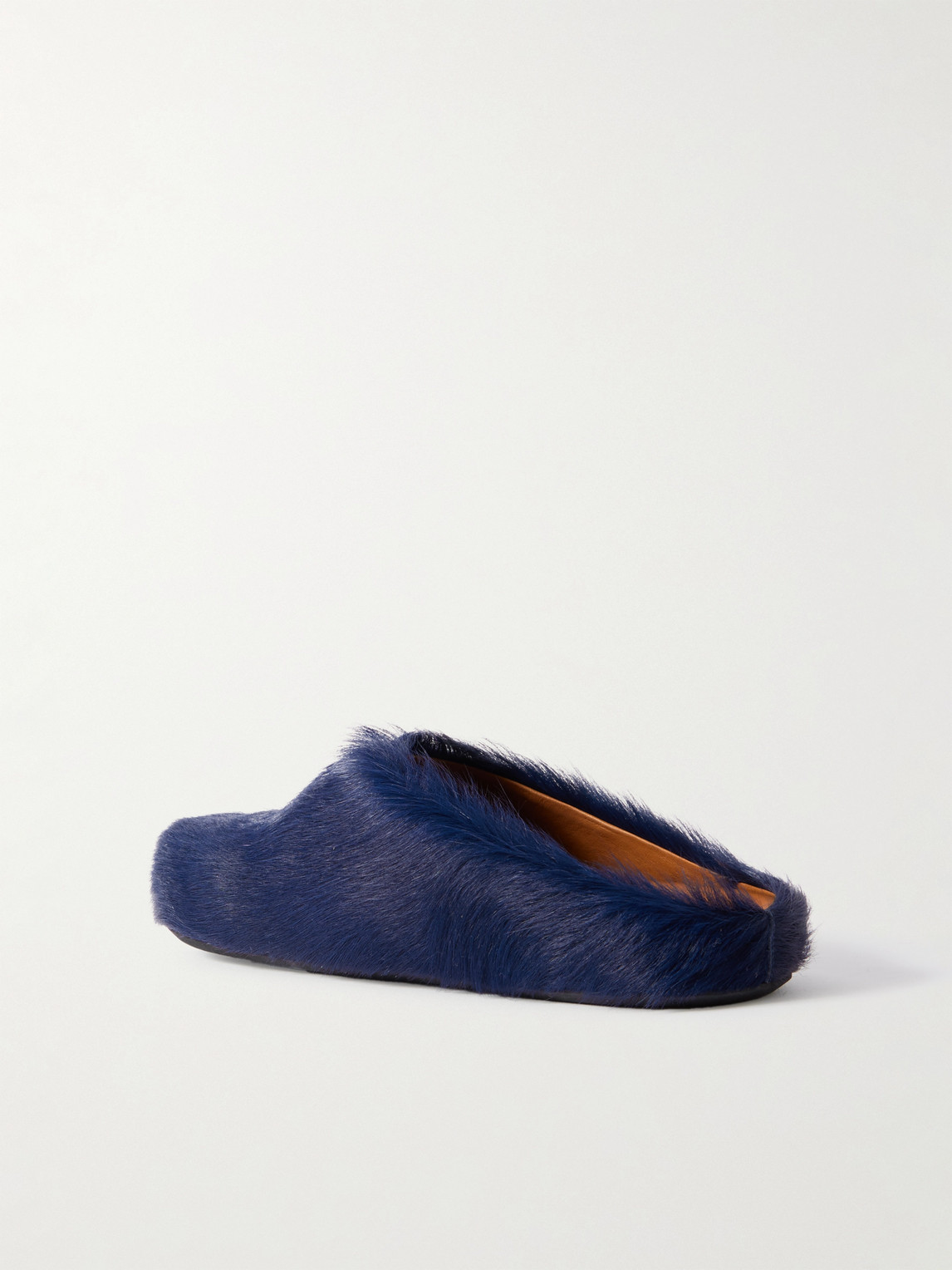 Marni Slip-on Round Toe Leather Slippers In Blue