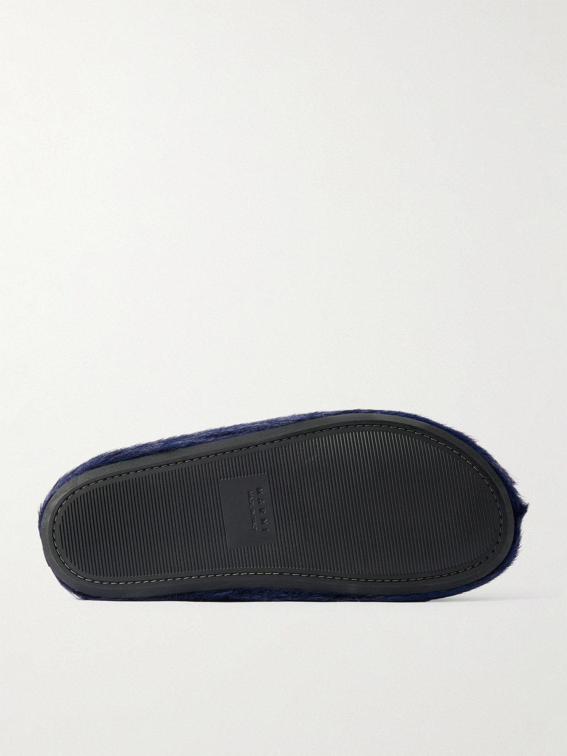 Marni Slip-on Round Toe Leather Slippers In Blue