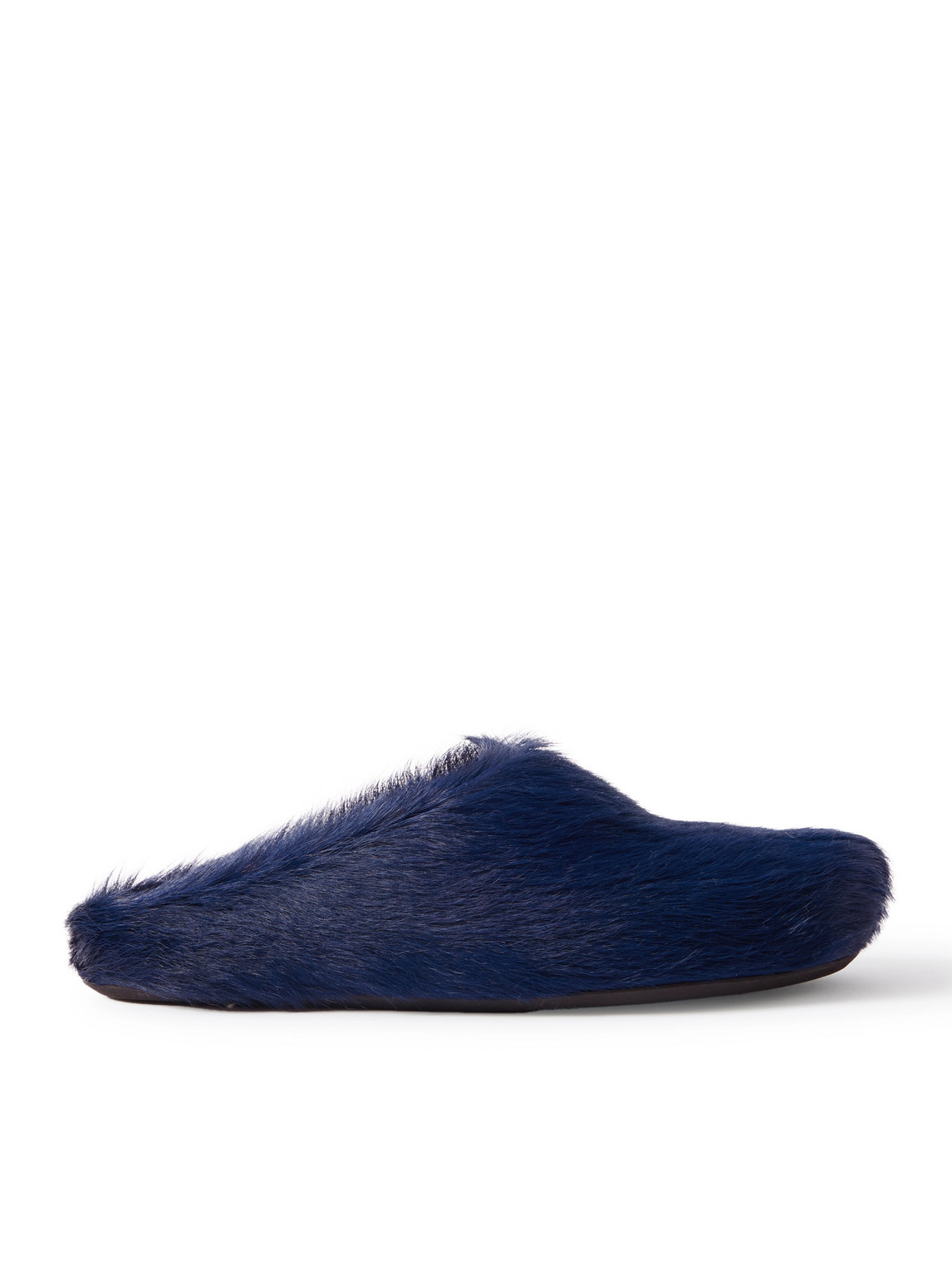 Marni Slip-on Round Toe Leather Slippers In Blue