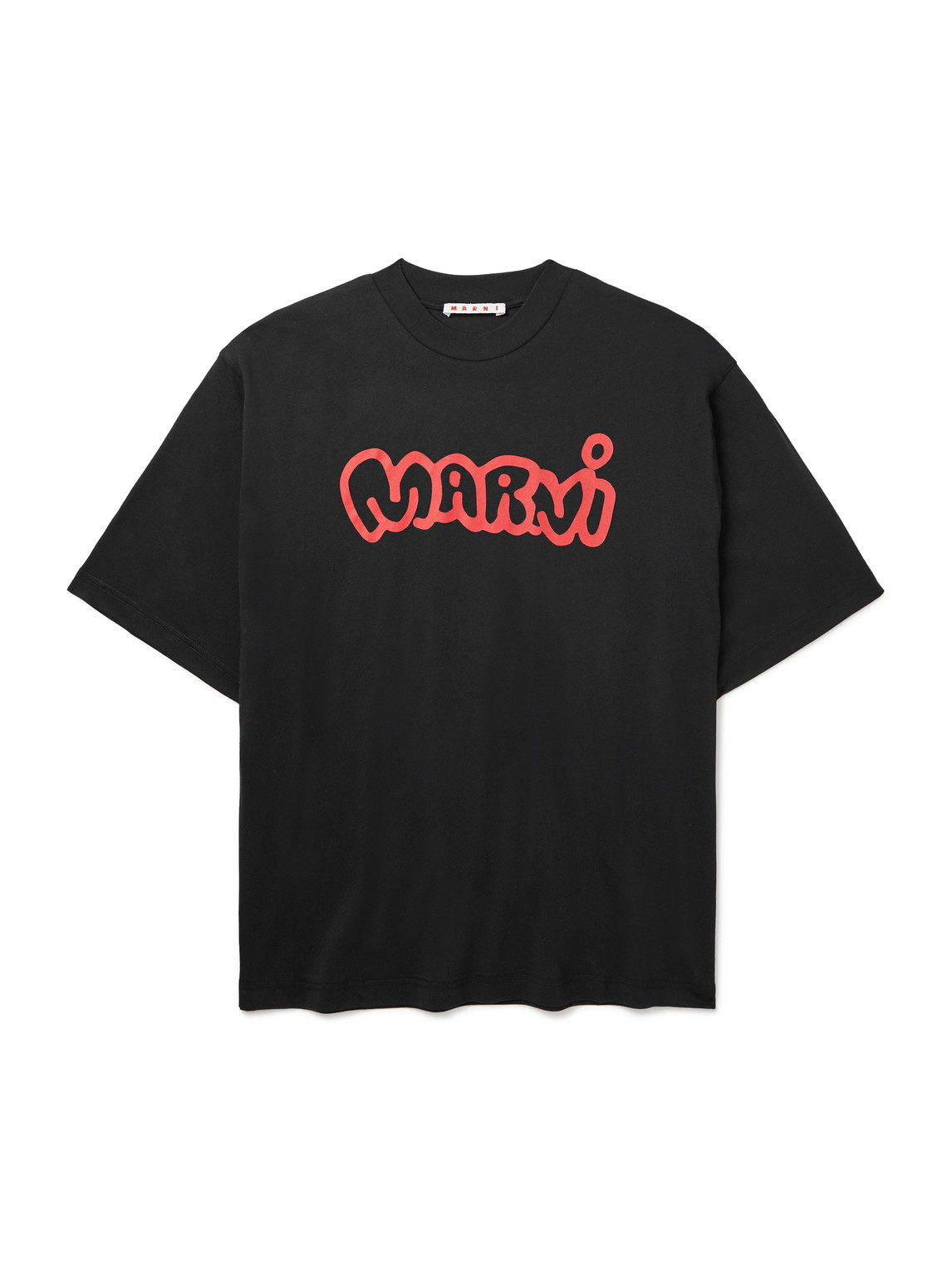 Marni Logo-print Cotton-jersey T-shirt In Black