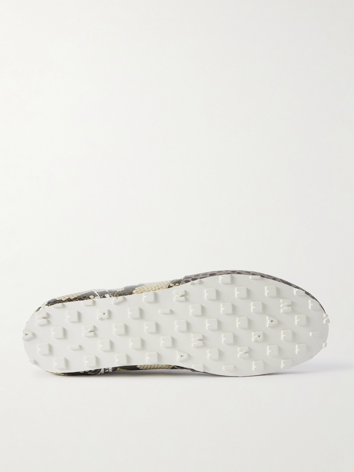Marni Logo-embroidered Croc And Snake-effect Leather Sneakers In Gray