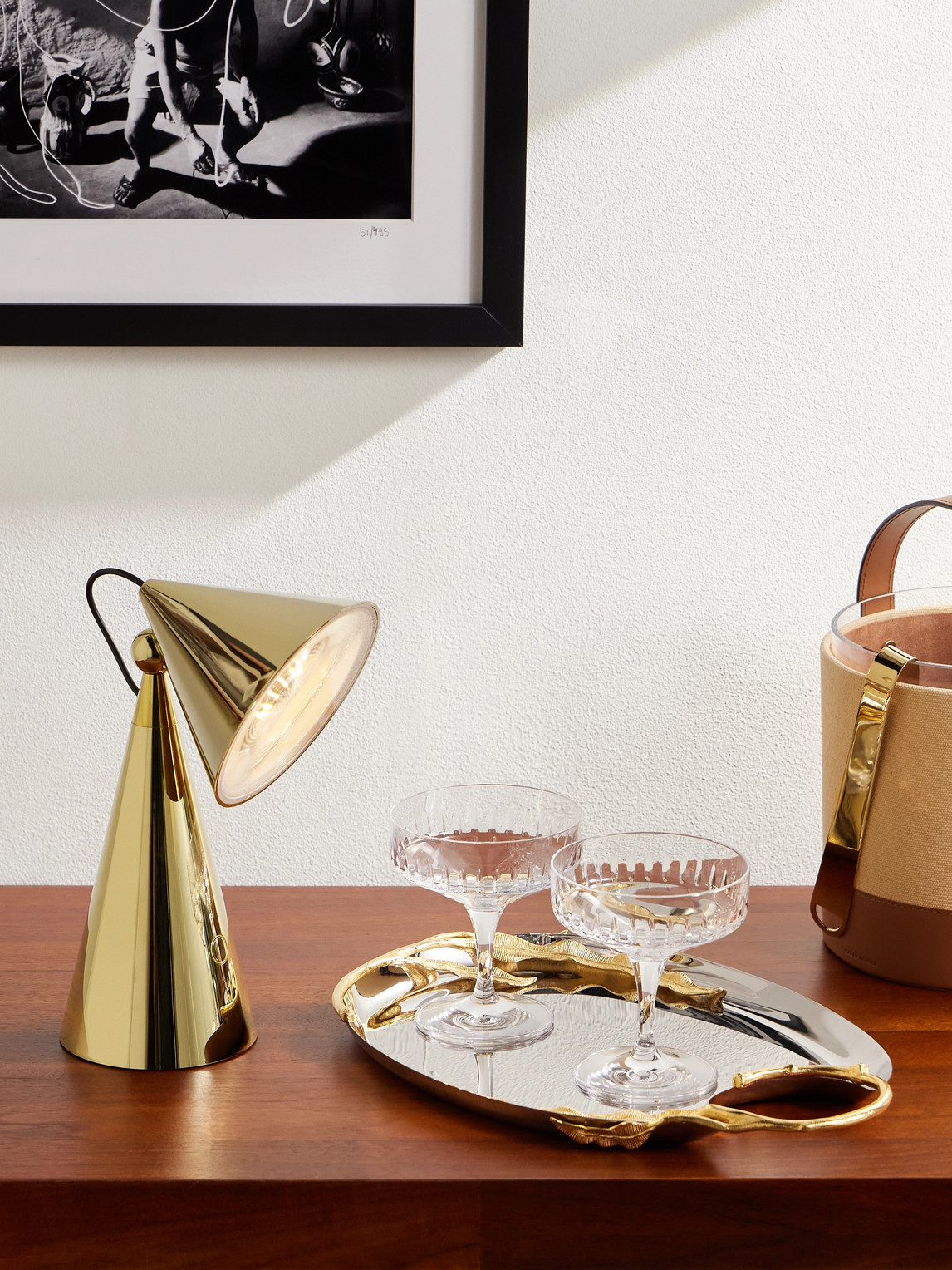 Pose Portable Gold-Tone Lamp — 2