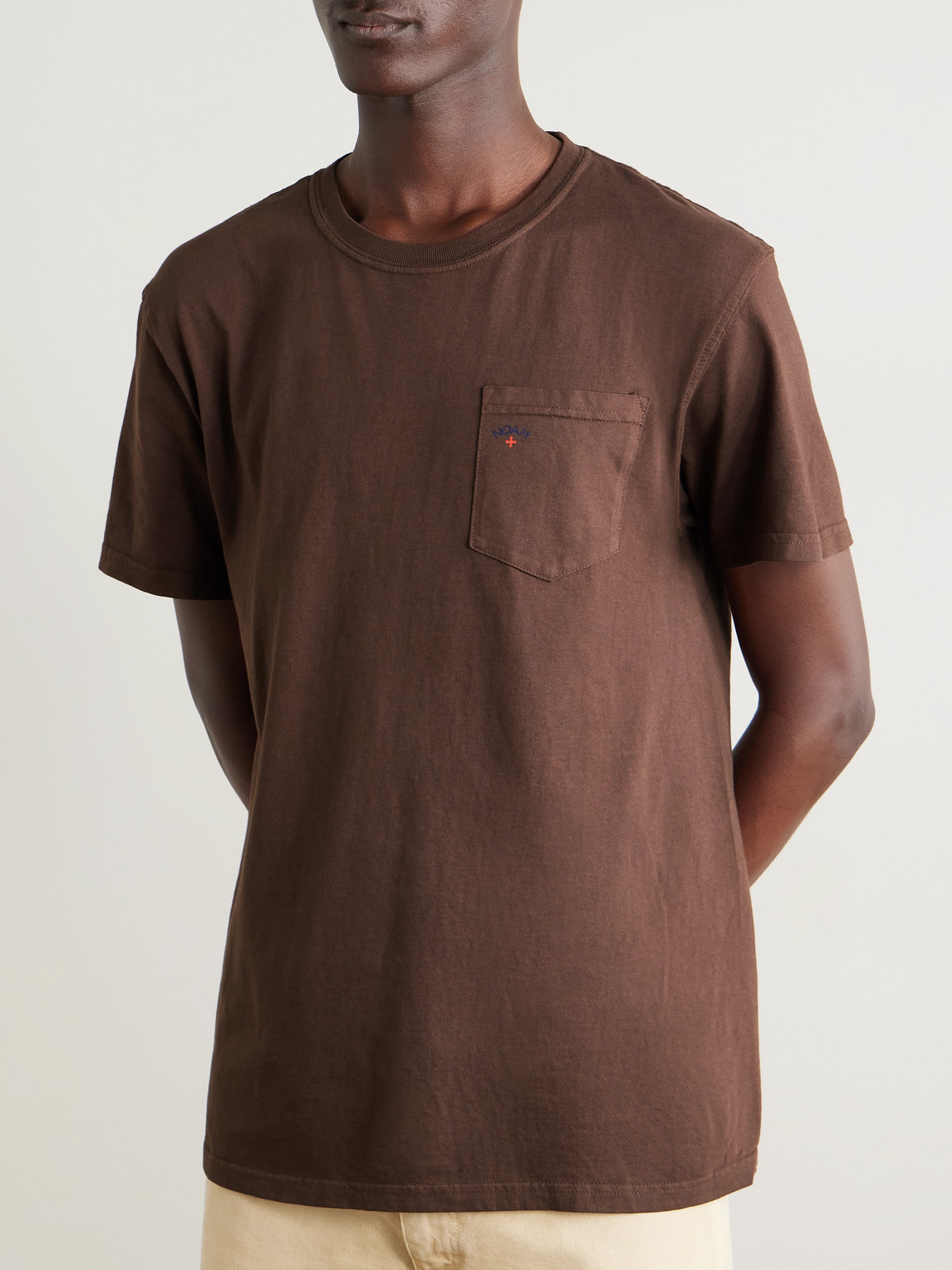 Noah Core Logo-print Cotton-jersey T-shirt In Brown