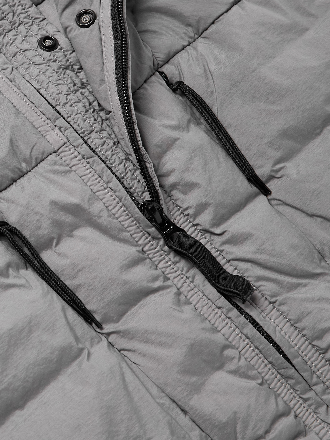 Stone Island Logo-appliquéd Quilted Stretch-shell Down Gilet In Gray