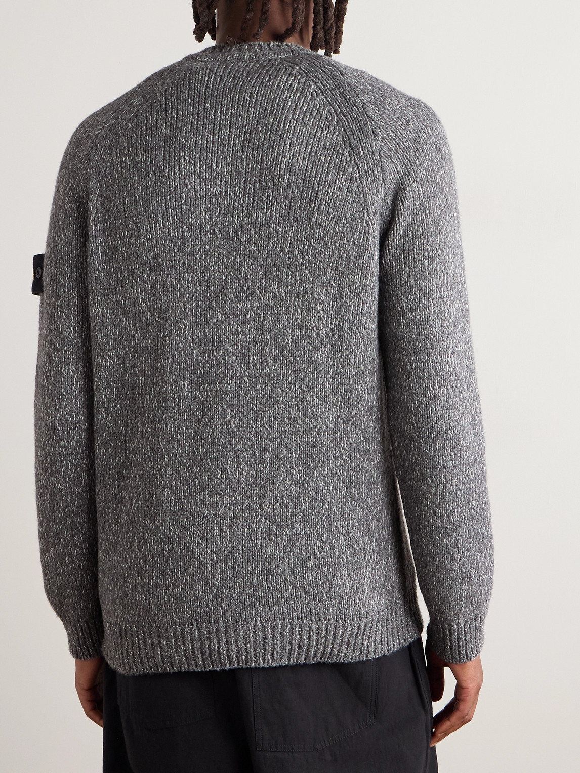 Stone Island Crewneck Jumper With Reflective Coating In Gray
