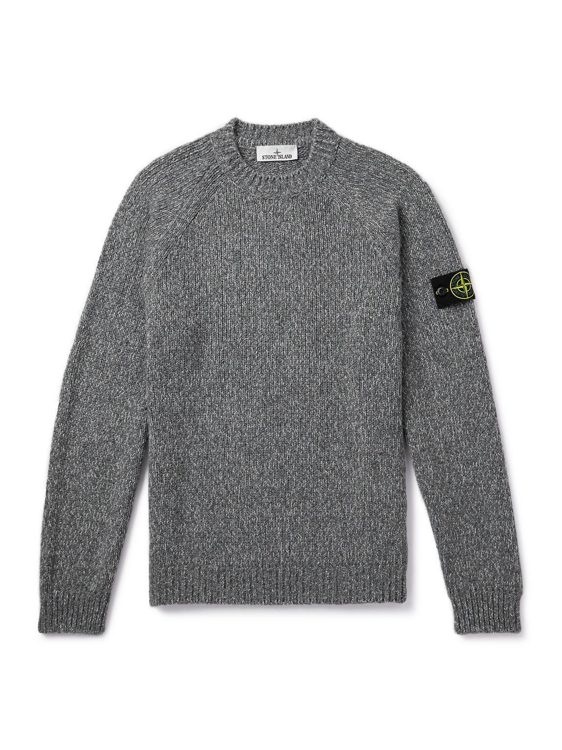 Stone Island Crewneck Jumper With Reflective Coating In Gray