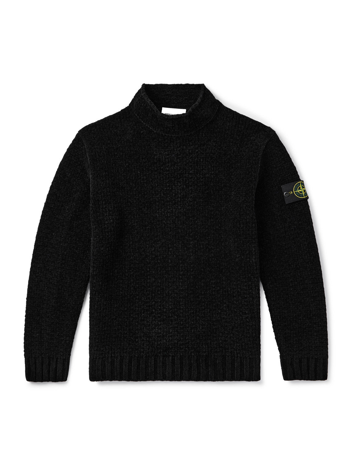Stone Island Lightweight Wool Crew Neck Sweater With Raglan Sleeves Clothing In Black