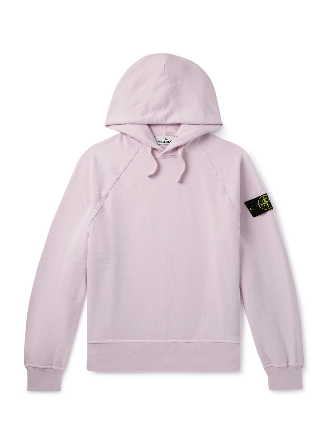 Stone Island Logo-appliquéd Cotton-jersey Hoodie In Blue