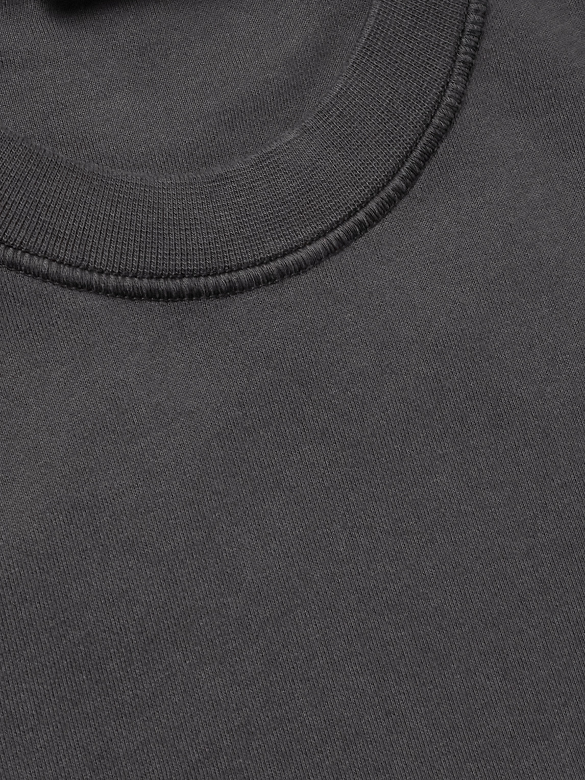 Stone Island Black Organic Cotton Diagonal Fleece Old Effect Sweatshirt In Black