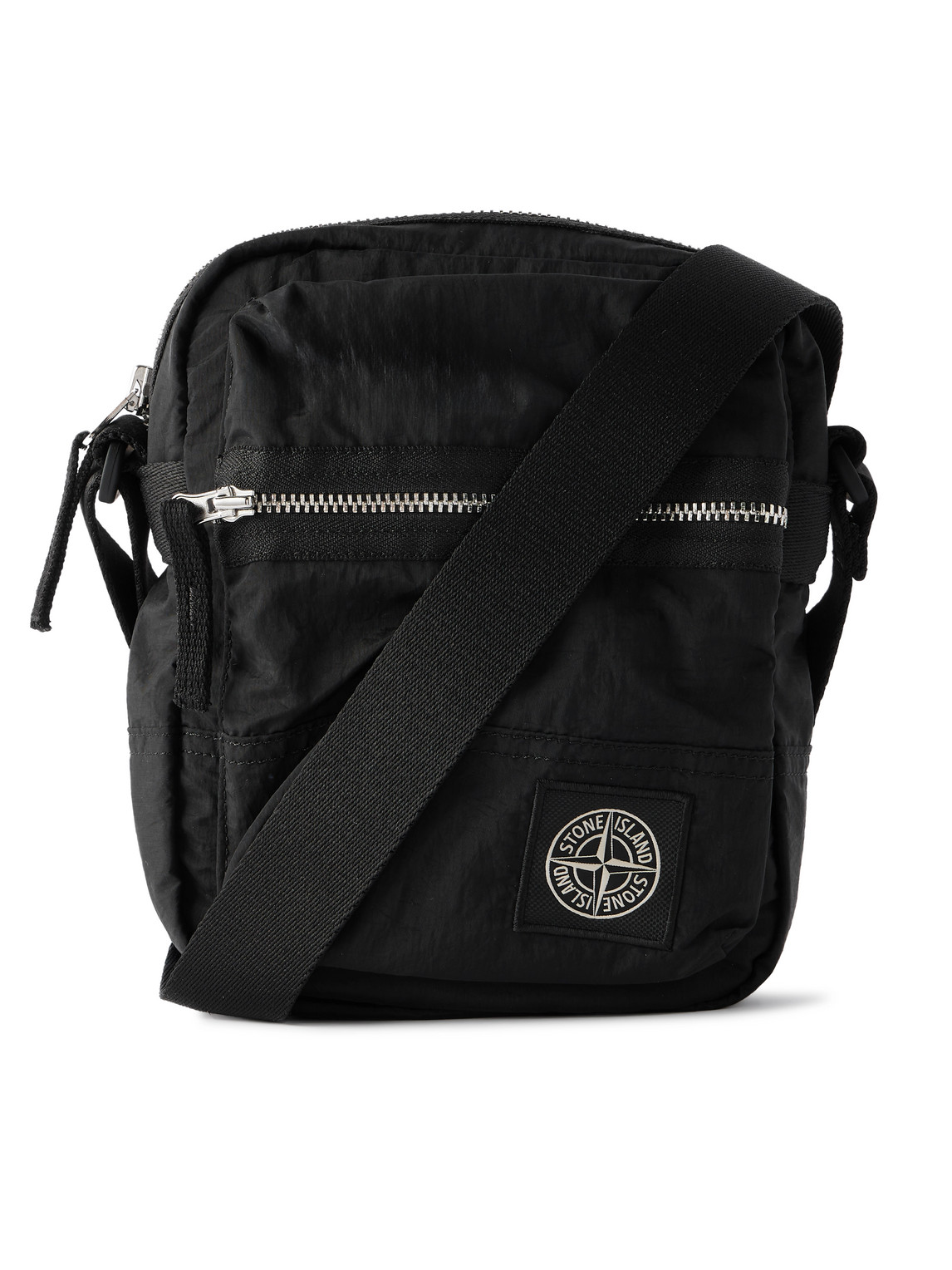 Shotter Logo-Appliquéd Coated ECONYL® Nylon Metal Messenger Bag