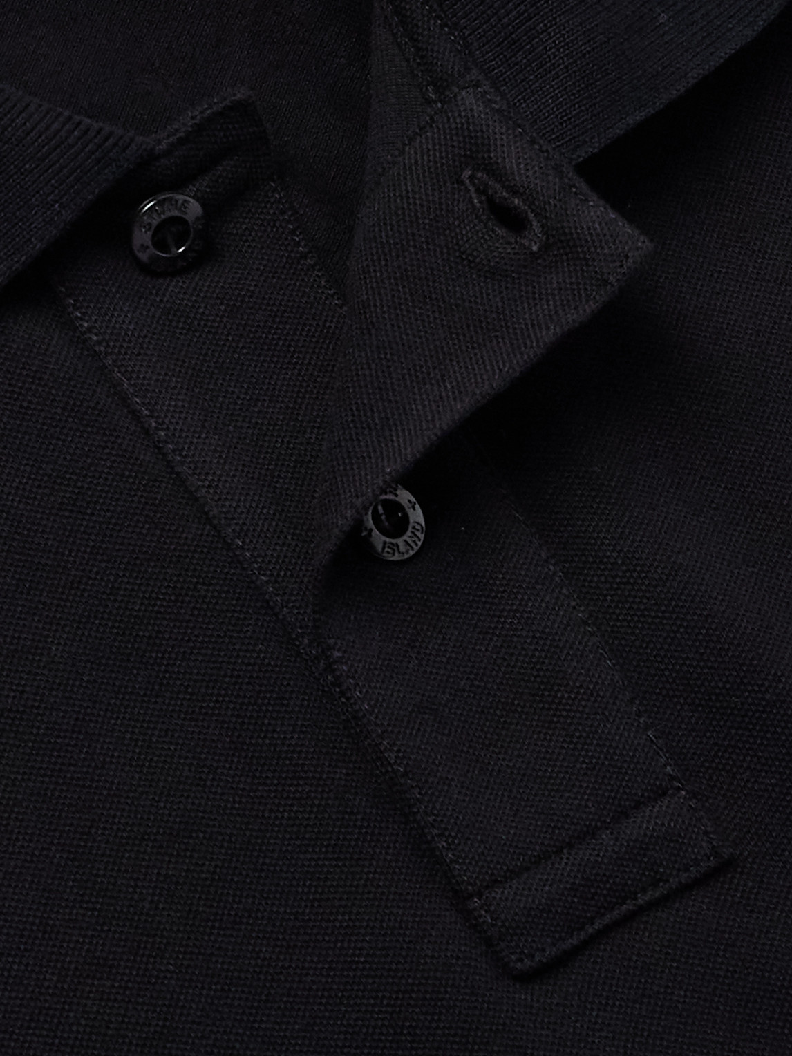 Stone Island Logo-patch Cotton Polo Shirt In Black