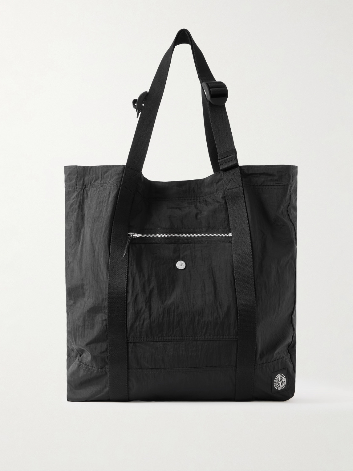 Webbing-Trimmed Recycled-Shell Tote Bag