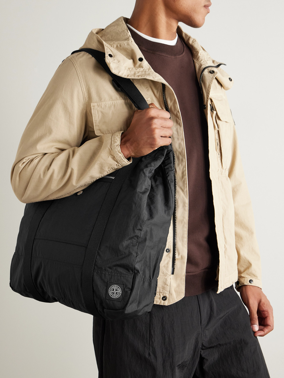 Webbing-Trimmed Recycled-Shell Tote Bag — 2