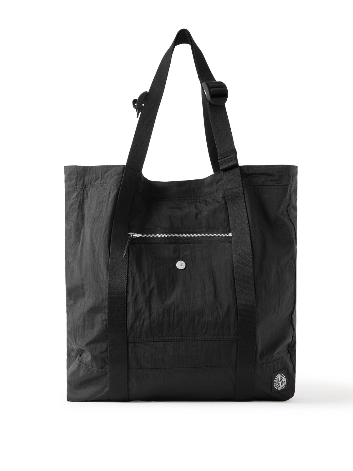 Stone Island Zip Pocket Bag With Internal Snap Pocket And Compass Logo Patch In Red