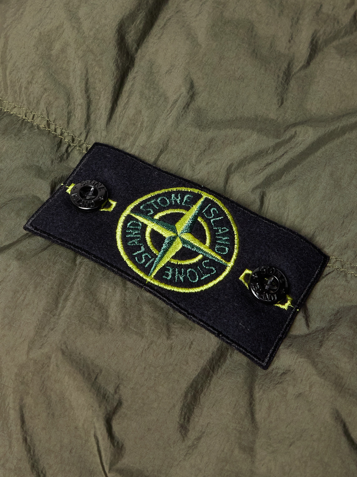 Stone Island Logo-appliquéd Garment-dyed Quilted Crinkle Reps Down Jacket In Green