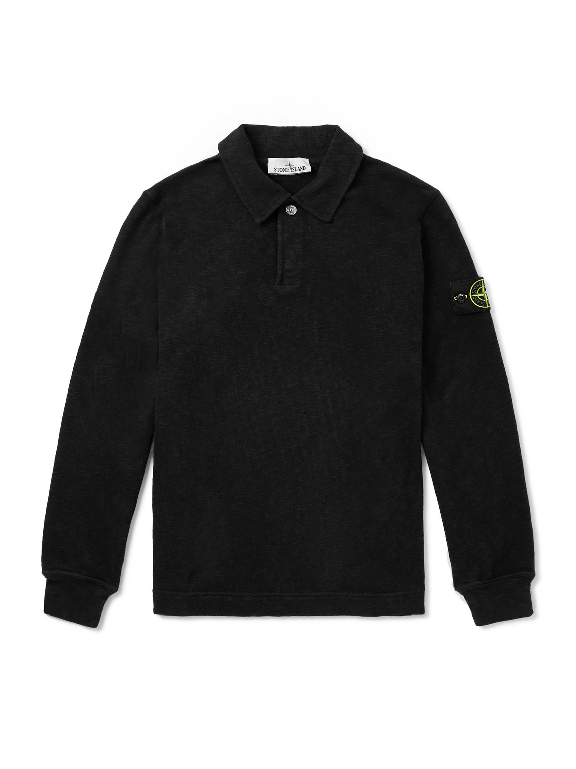 Stone Island Mens Vanise Brushed Jersey Polo Sweatshirt In Black