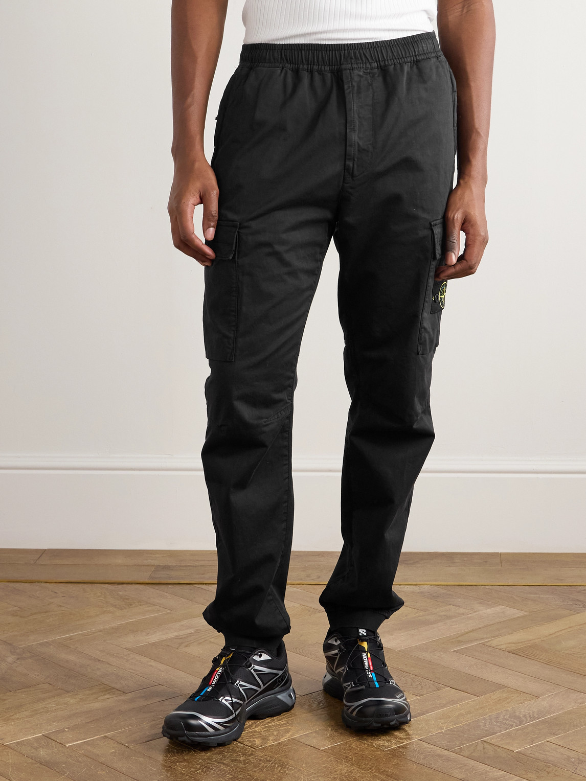 Tapered Organic Cotton-Blend Cargo Trousers