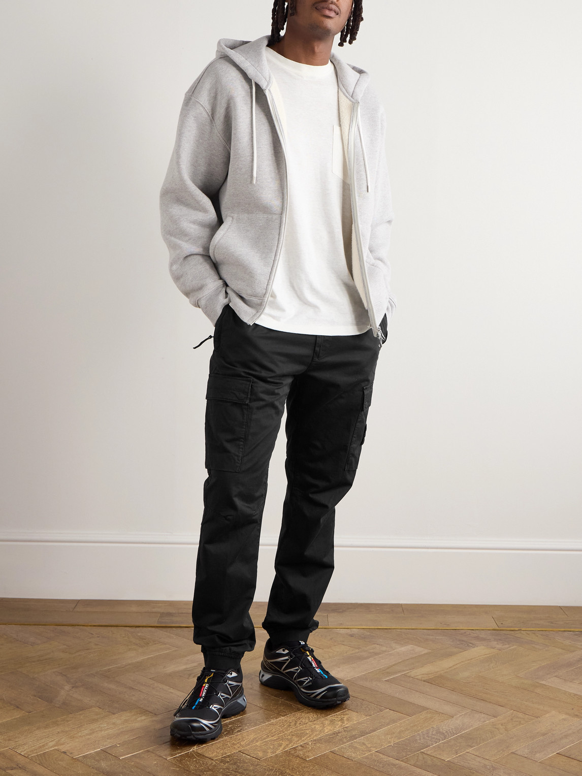 Tapered Organic Cotton-Blend Cargo Trousers