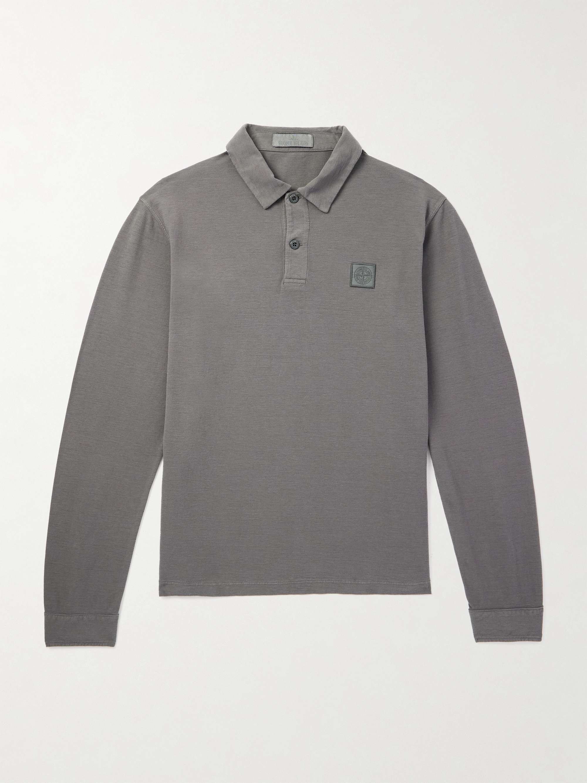 Polo shirt Stone Ghost Piece 新品 STONE ISLAND Ghost Logo-Appliquéd Cotton-Jersey Polo Shirt