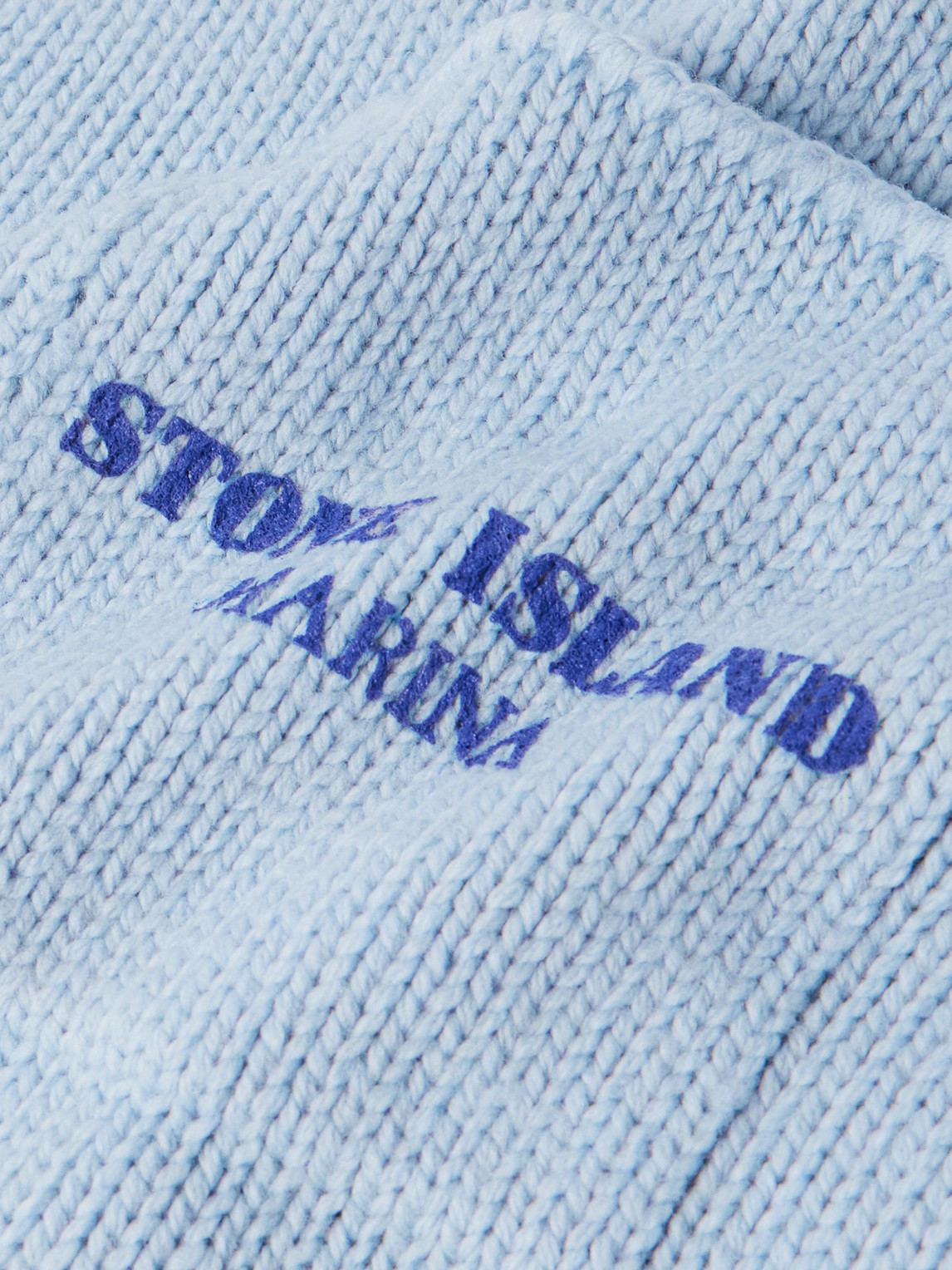 Stone Island Marina Logo-print Striped Wool Sweater In Blue