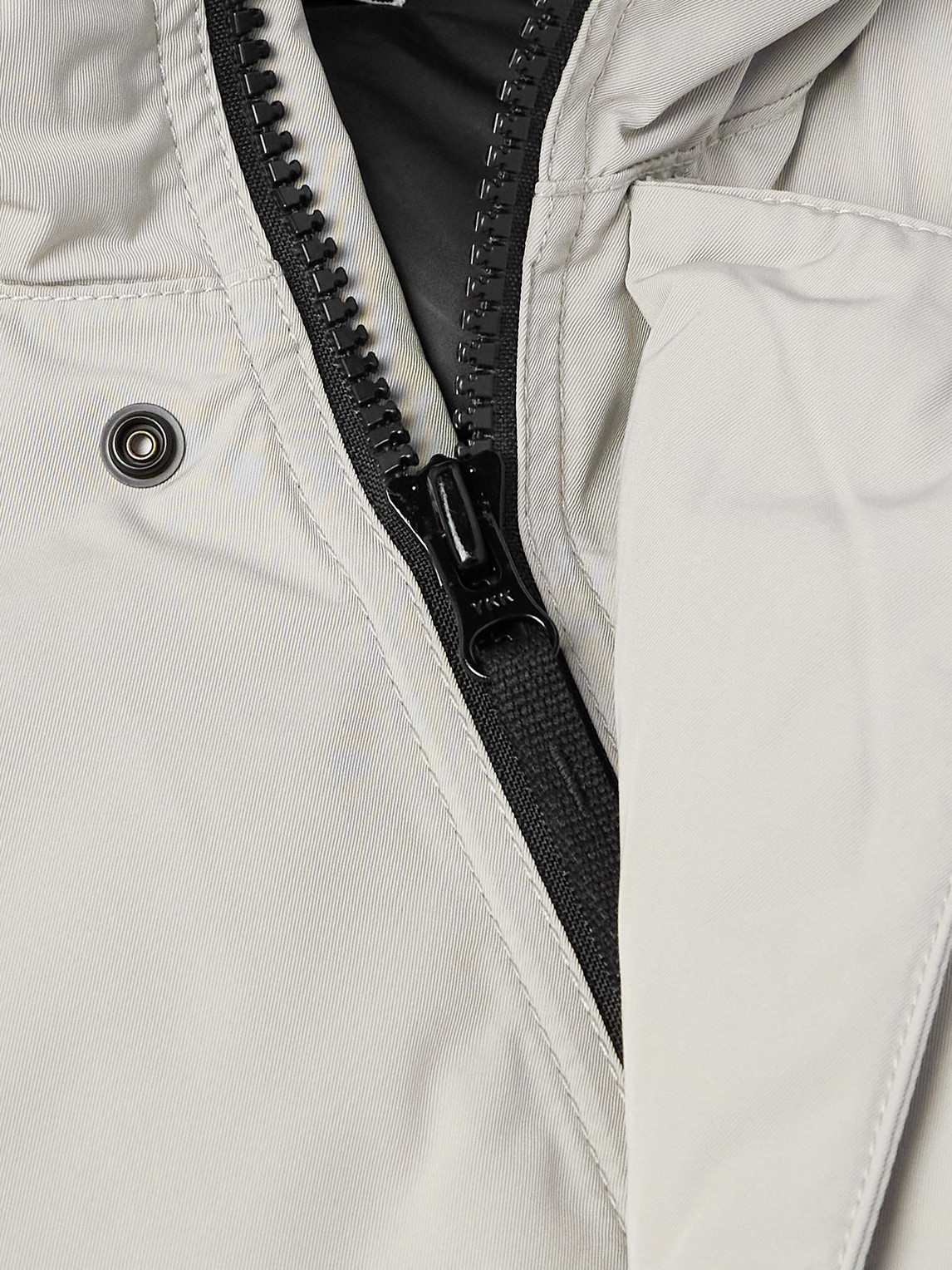 Stone Island Logo-appliquéd Micro Twill Hooded Down Parka In Gray