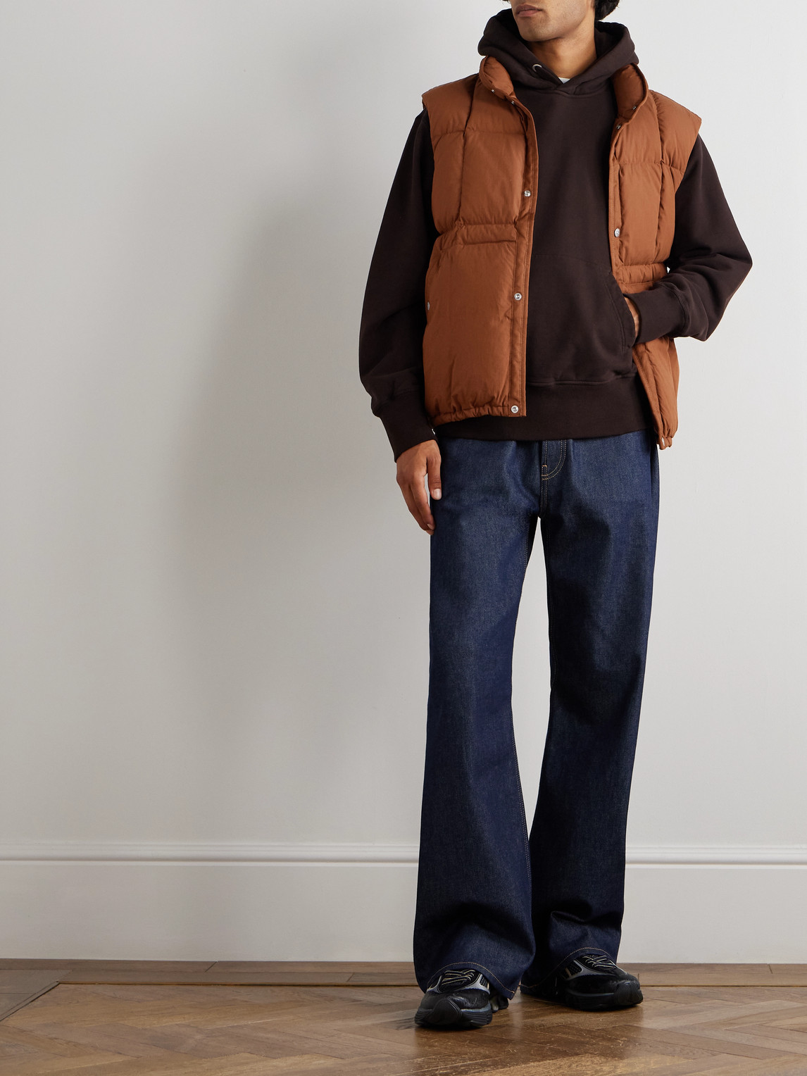 Stone Island Marina Quilted Padded Cotton-blend Down Gilet In Brown