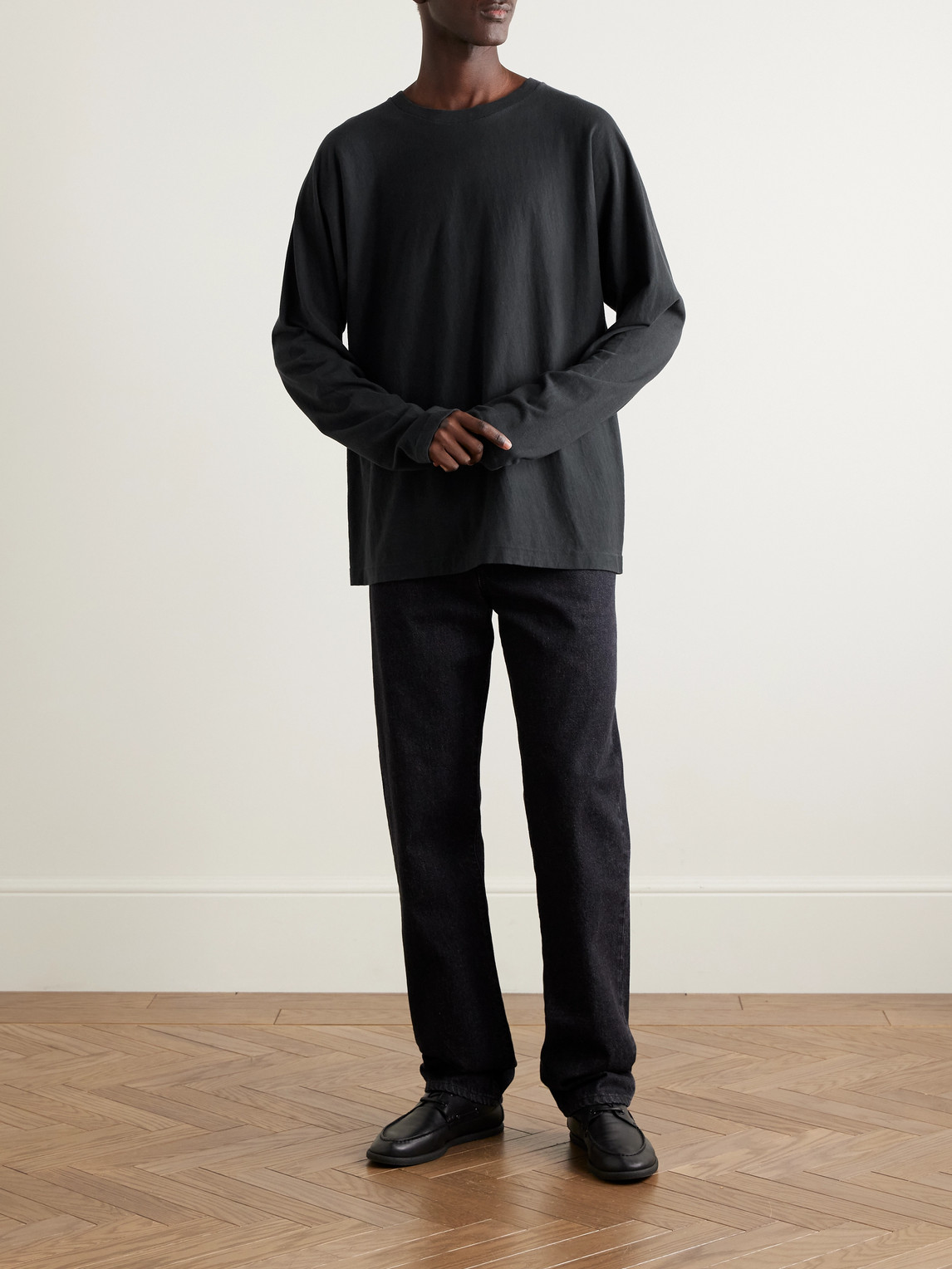 The Row Eliaf Slub Camel Hair-blend Sweater In Black