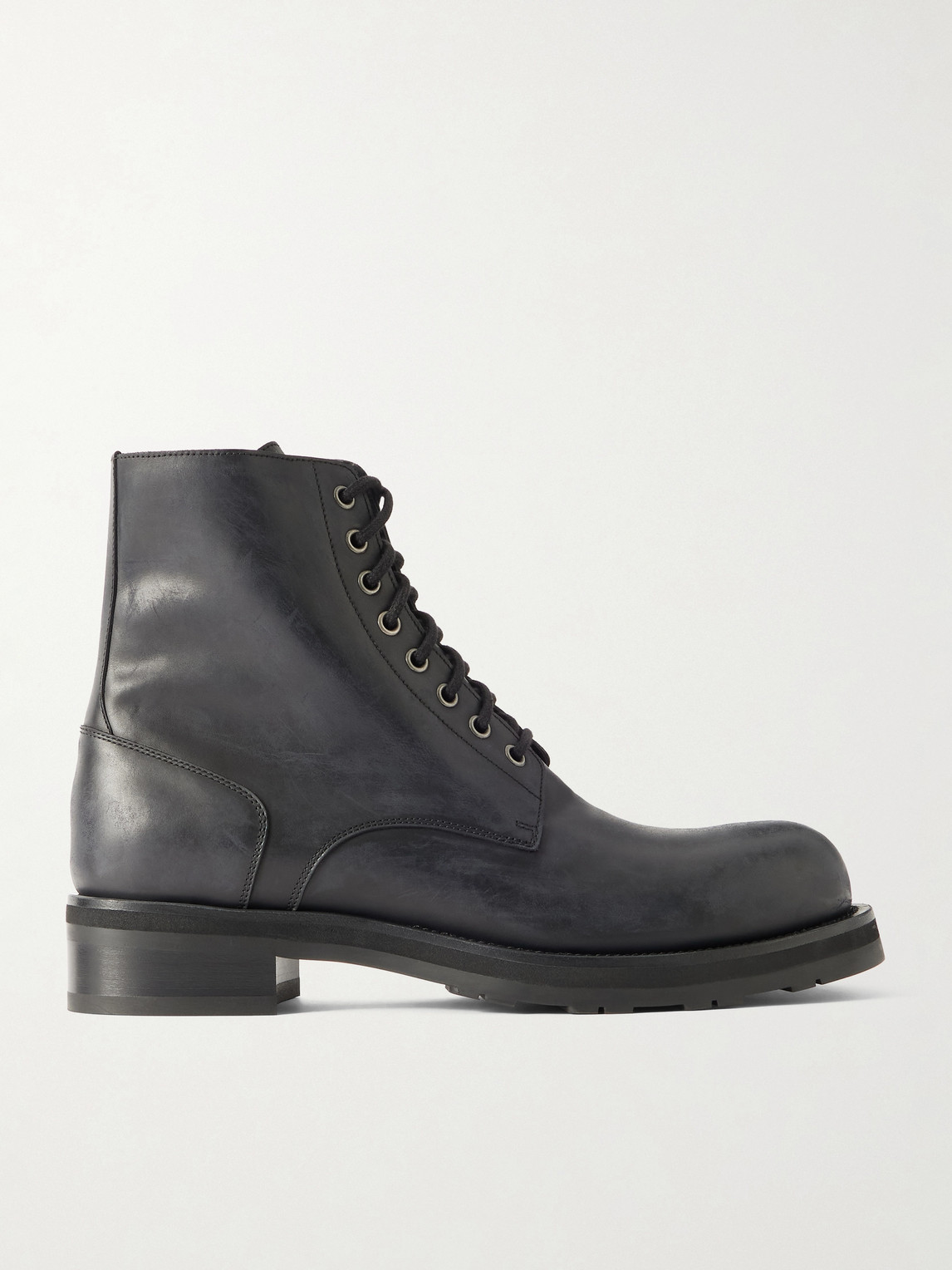 Lug Sole Lace Up Leather Boots