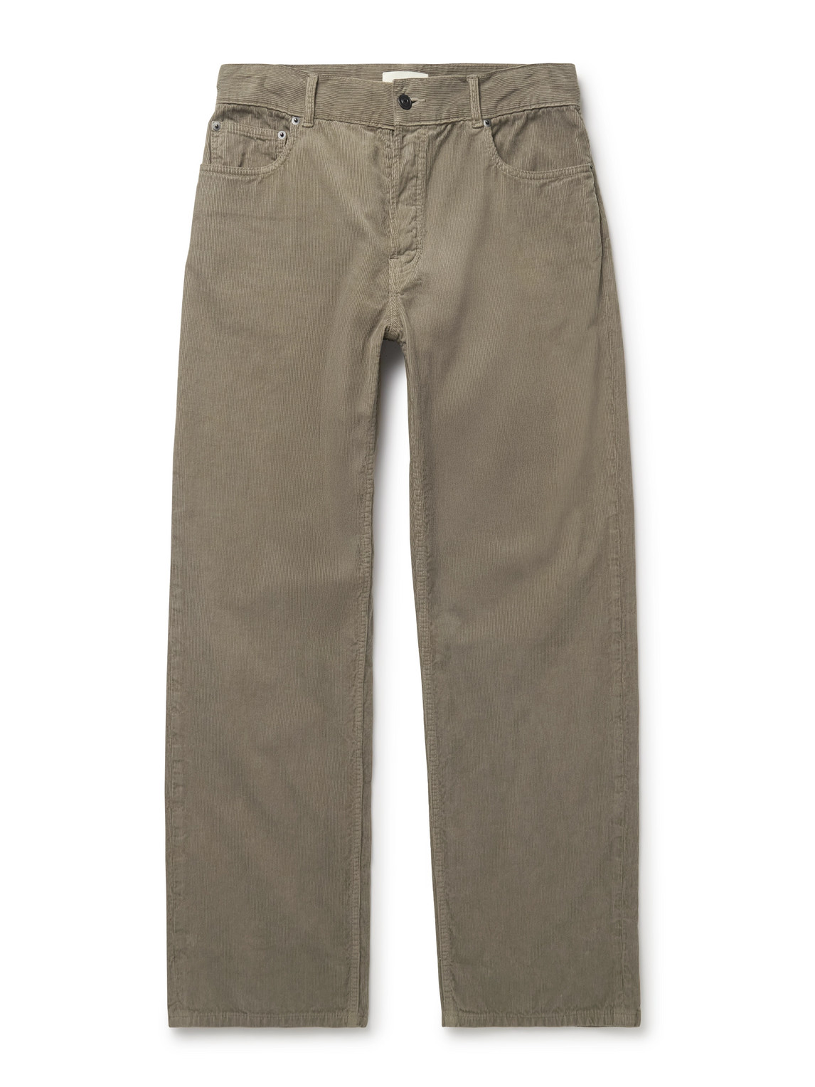 The Row Rossen Straight-leg Cotton-corduroy Trousers In Gray