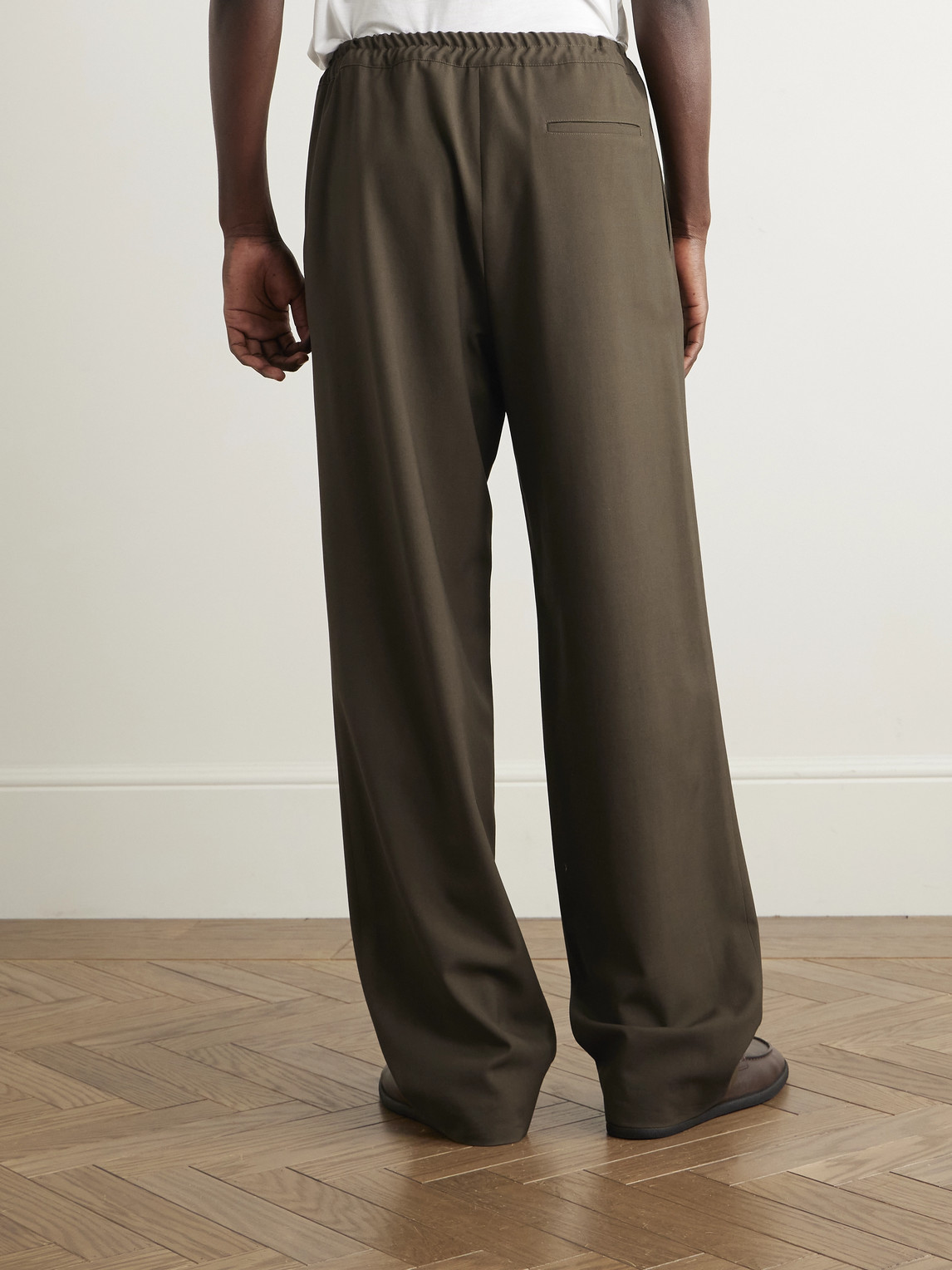 The Row Mens Sepia Khaki Ari Straight-leg Wool Trousers Xl In Brown