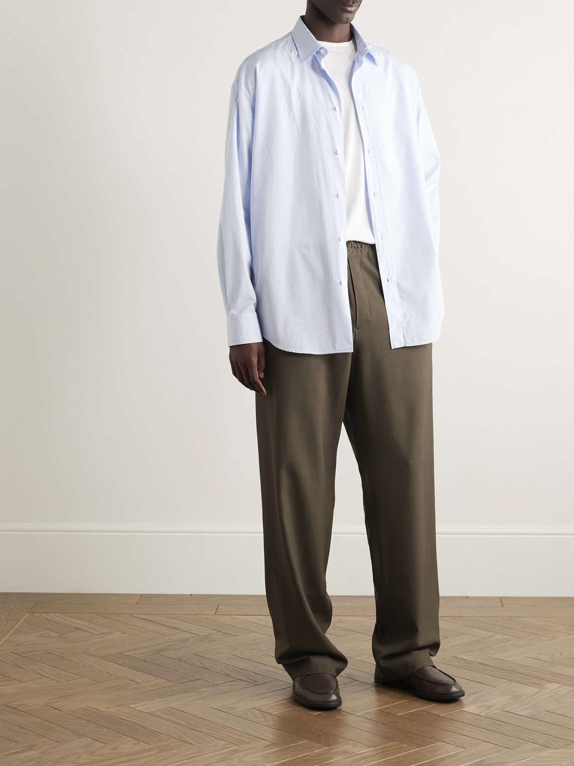 The Row Mens Sepia Khaki Ari Straight-leg Wool Trousers Xl In Brown