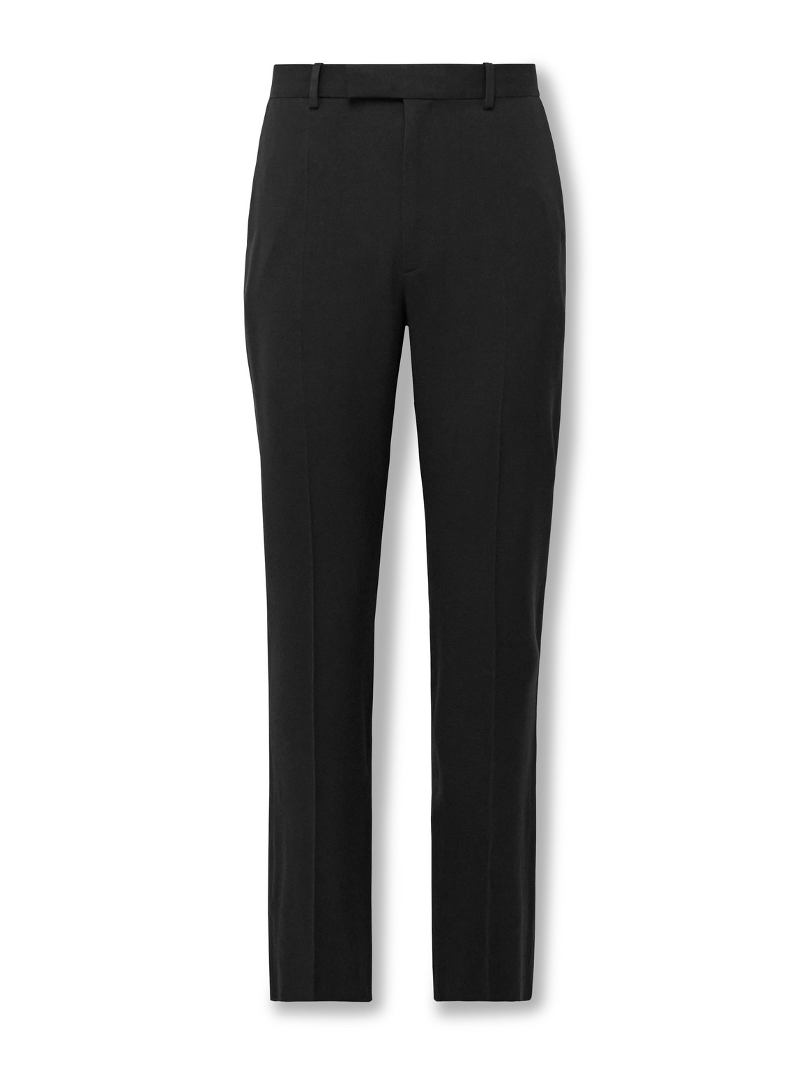 The Row Prisa Slim-fit Straight-leg Wool-twill Trousers In Black