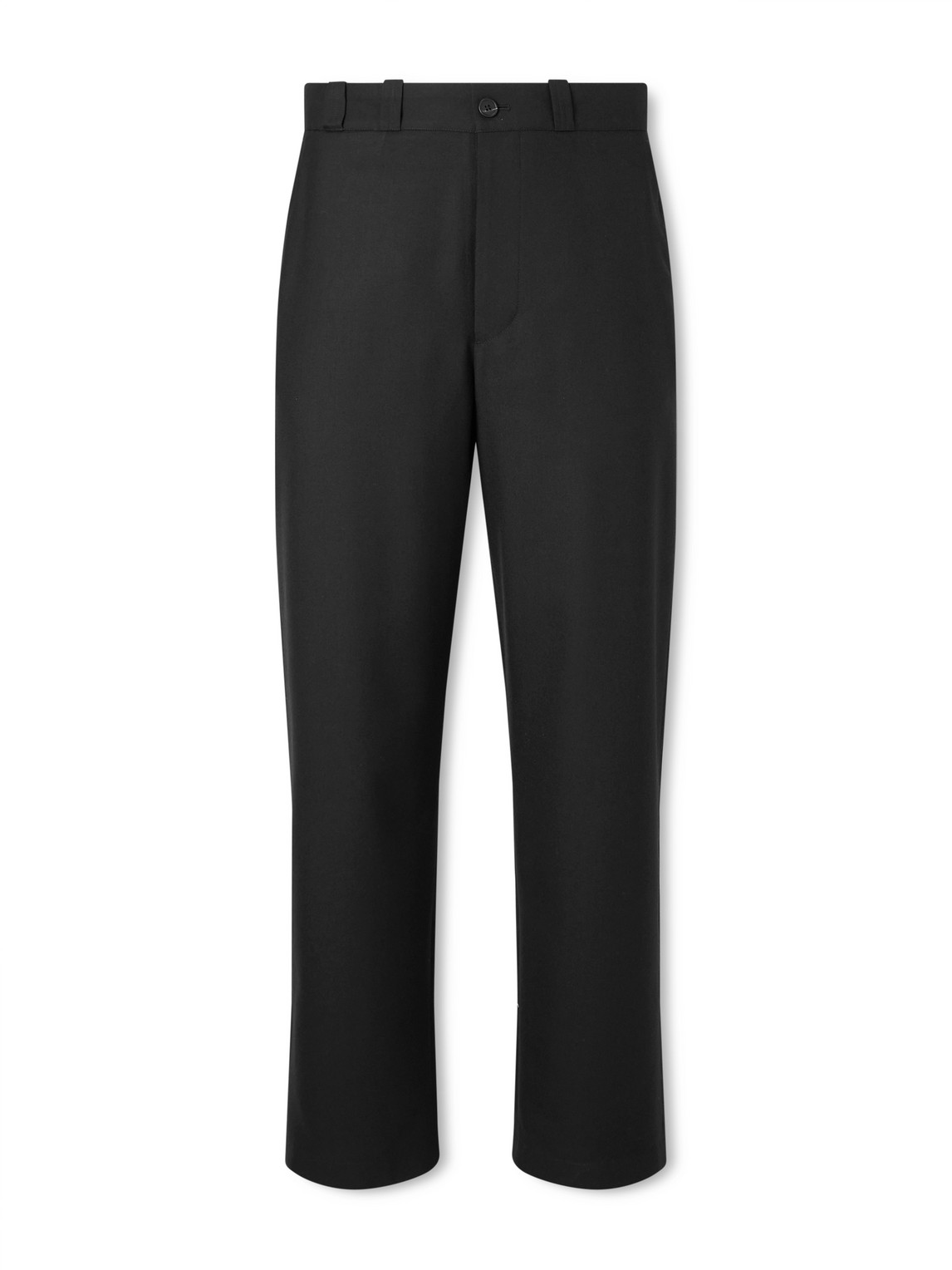 The Row Ottis Straight-leg Virgin Wool-flannel Trousers In Black