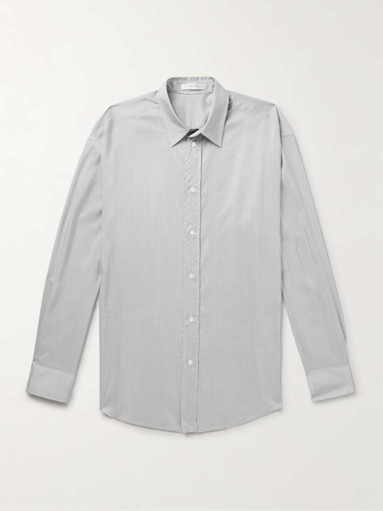 The Row — Granada Pinstriped Silk Shirt