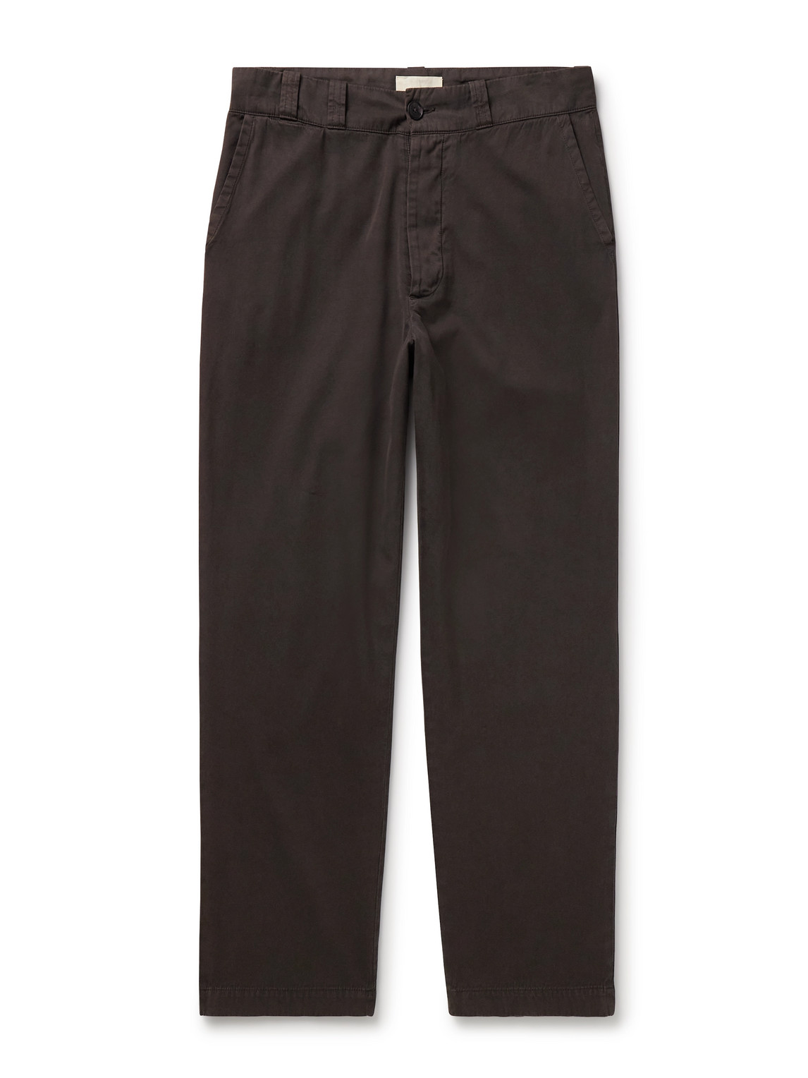 The Row Ottis Straight-leg Cotton And Cashmere-blend Twill Trousers In Black