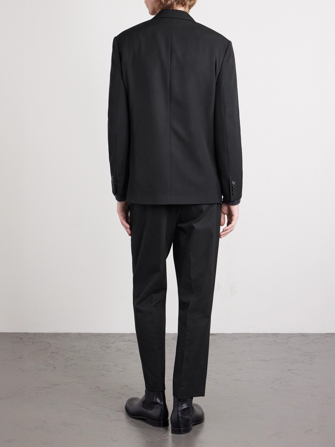 The Row Perin Double-breasted Wool-gabardine Blazer In Black