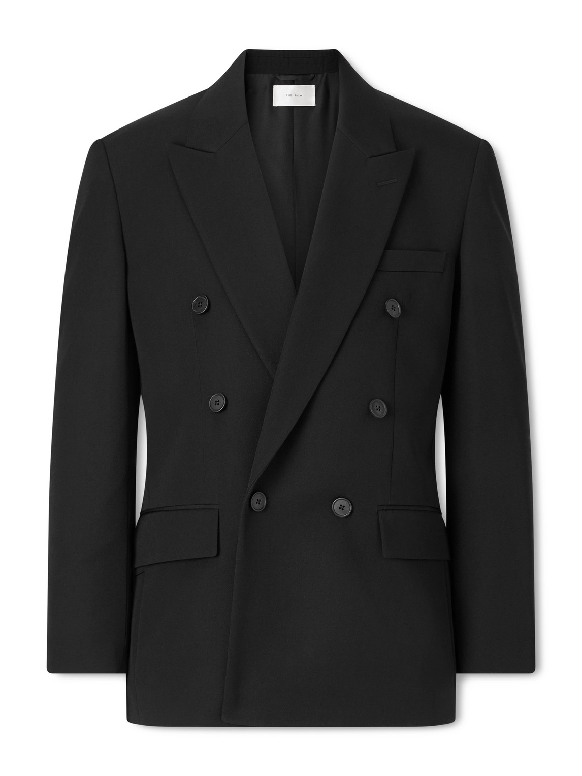 The Row Perin Double-breasted Wool-gabardine Blazer In Black