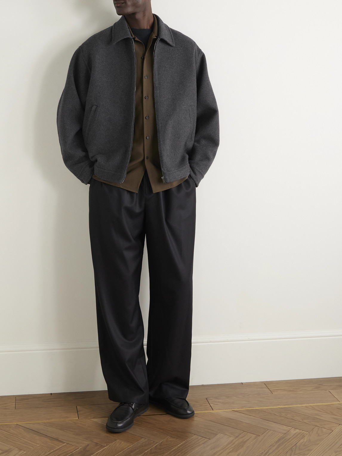 The Row Noggu Double-faced Cashmere And Wool-blend Jacket In Gray