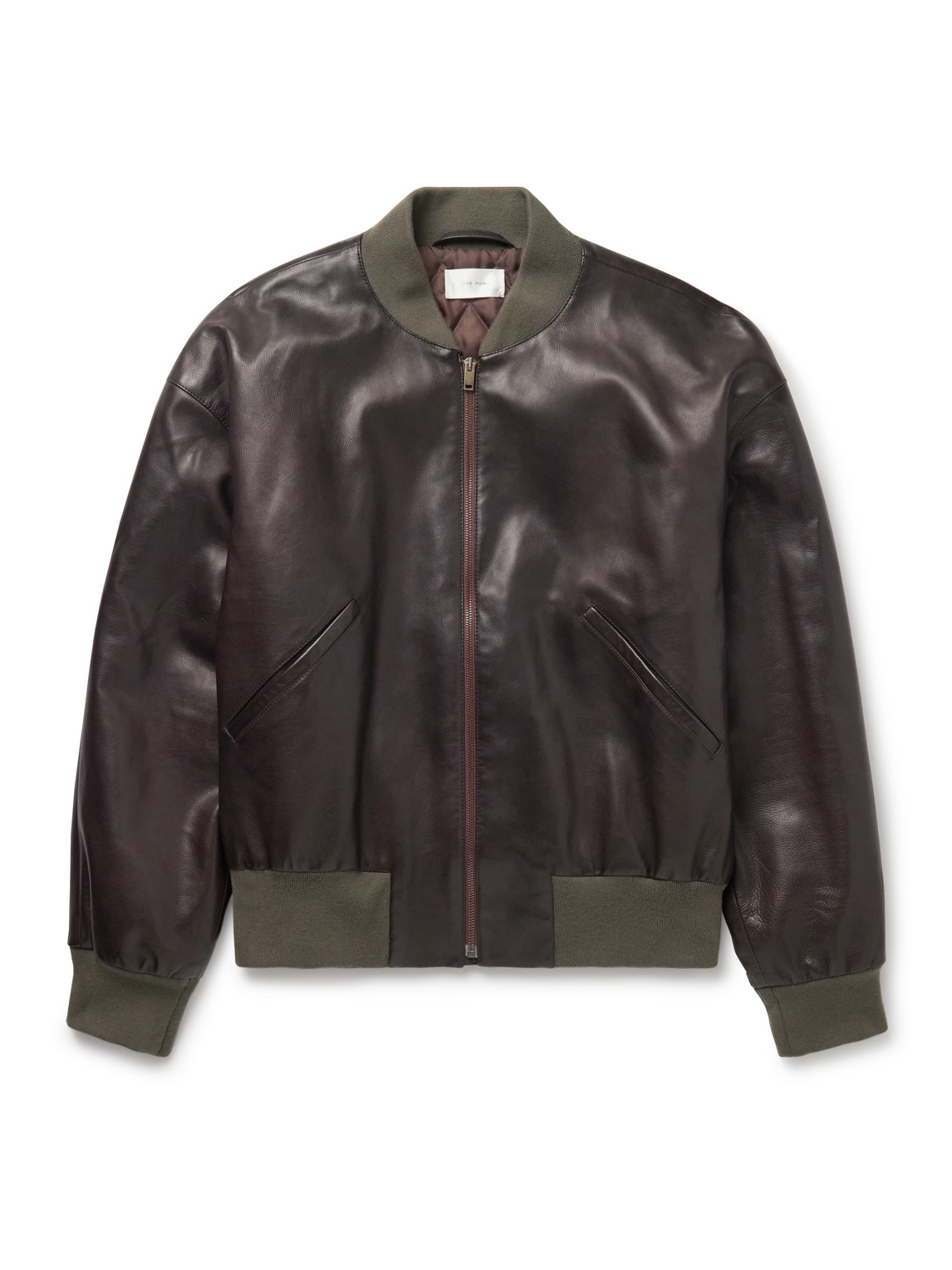 The Row Setsen Full-grain Leather Bomber Jacket In Brown