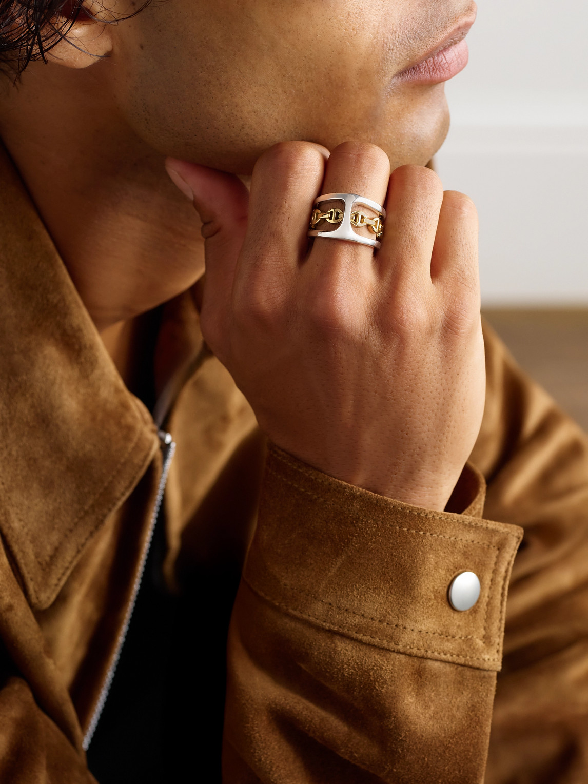 Hoorsenbuhs Phantom Clique Sterling Silver And 18-karat Gold Ring In Gold