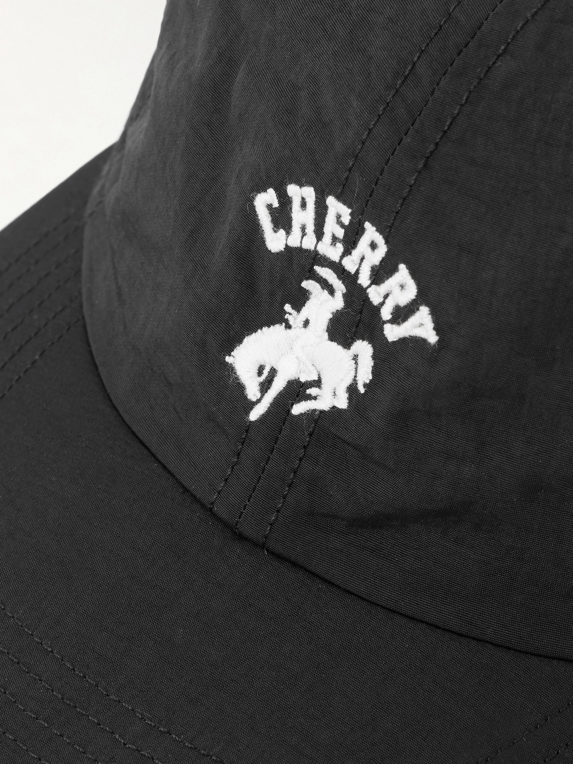 Cherry Los Angeles Western Tennis Logo-embroidered Twill Baseball Cap In Black