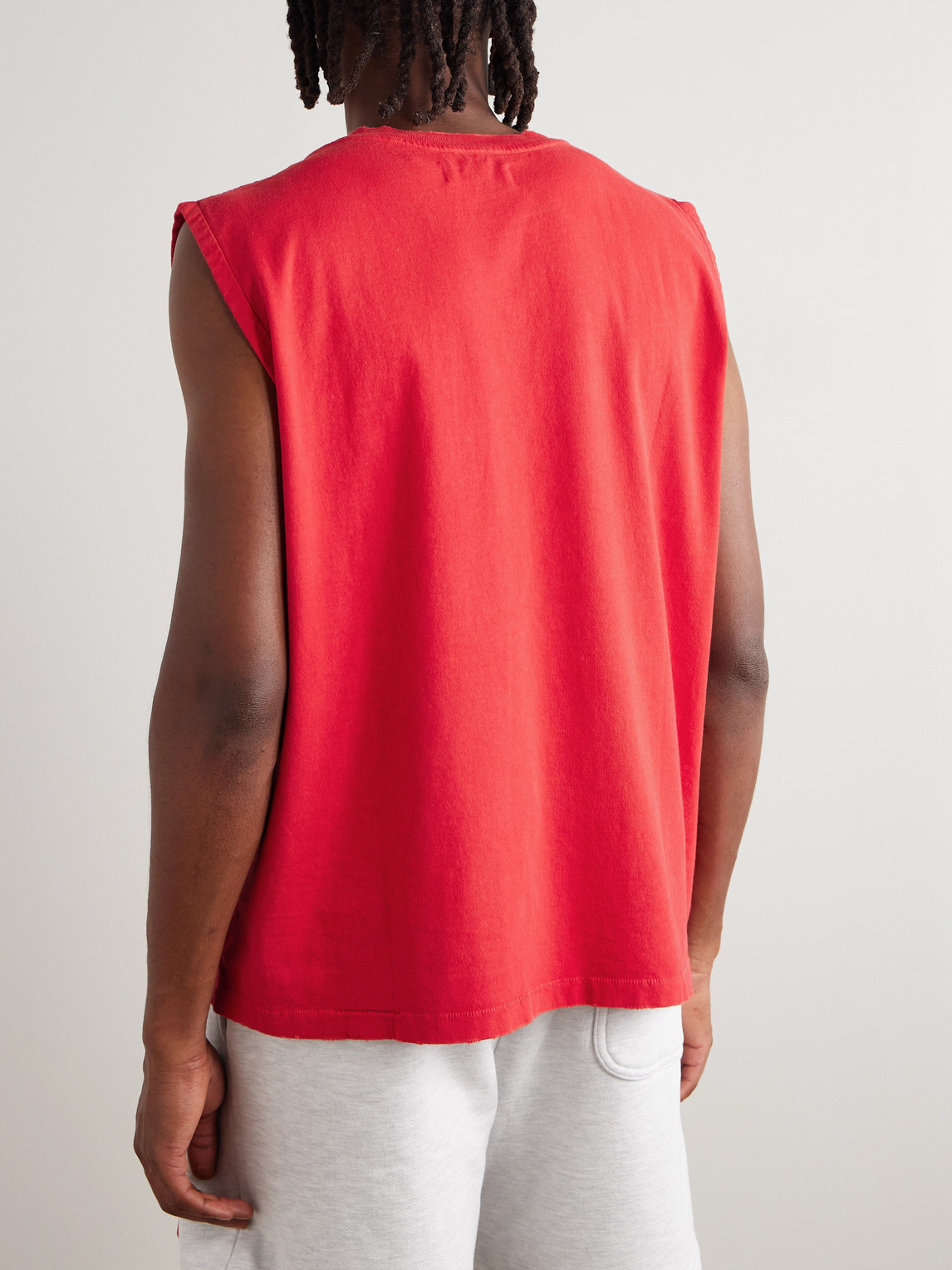 Cherry Los Angeles Logo-print Cotton-jersey Tank Top In Red