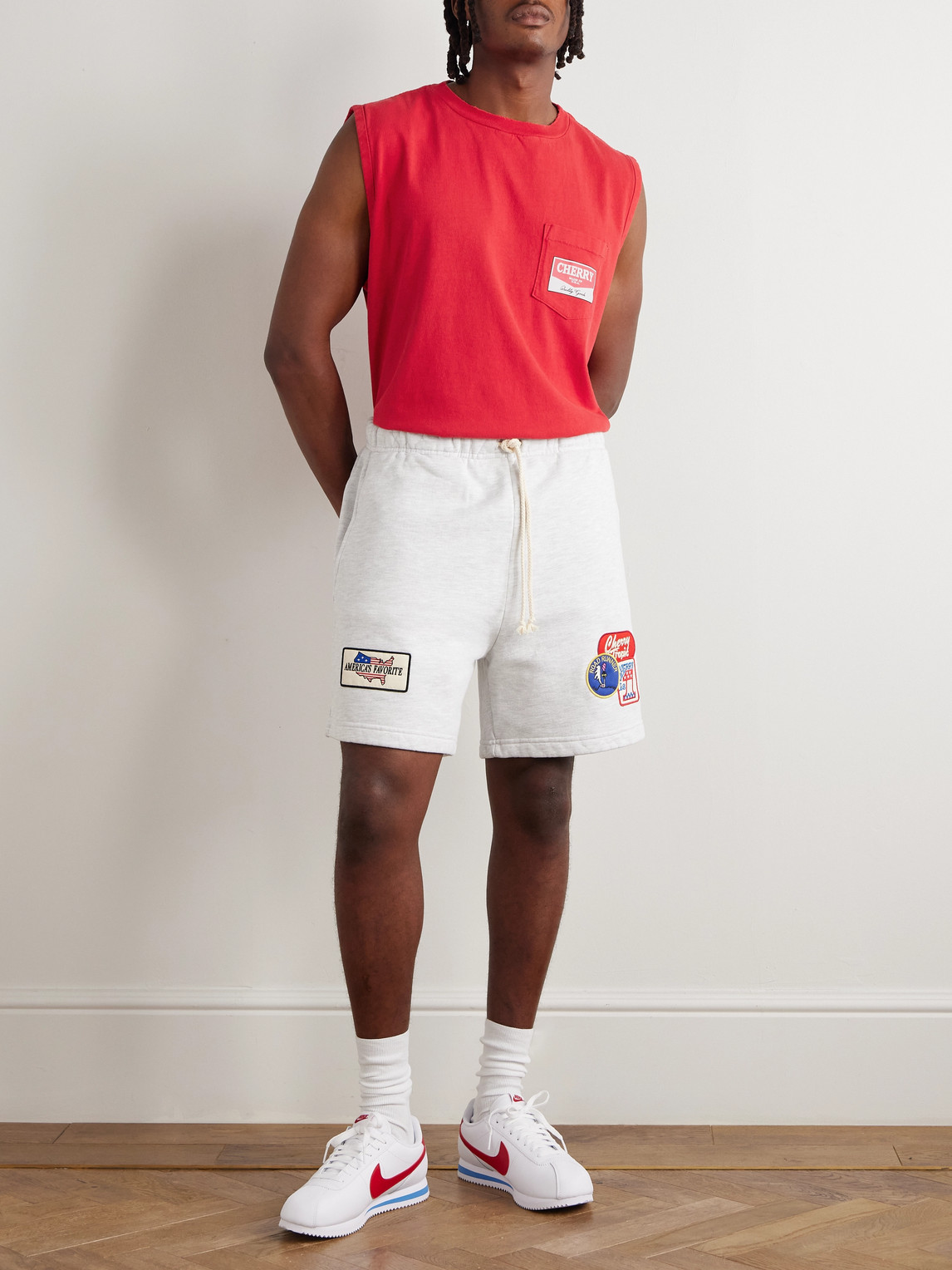 Cherry Los Angeles Logo-print Cotton-jersey Tank Top In Red