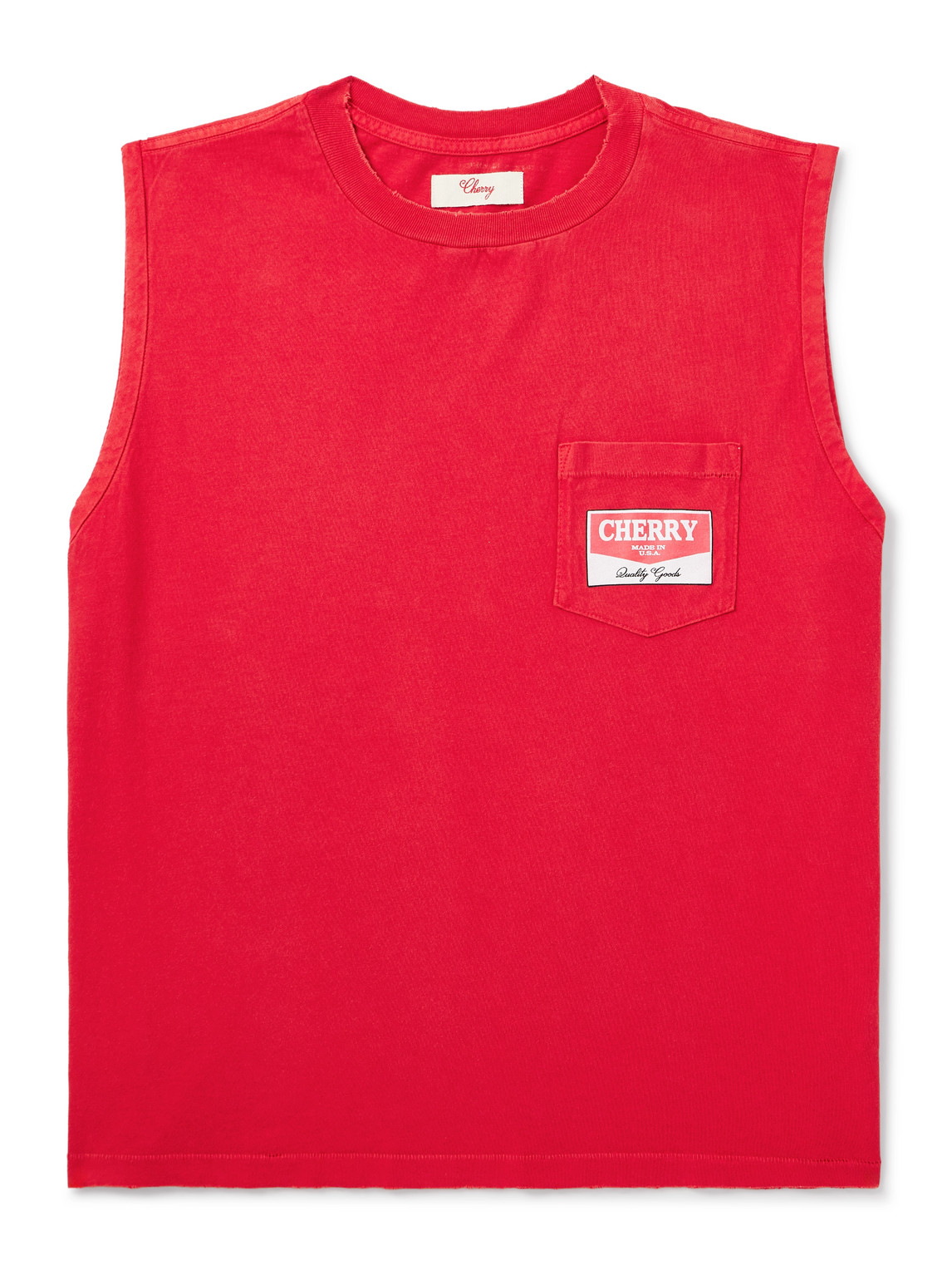 Cherry Los Angeles Logo-print Cotton-jersey Tank Top In Red