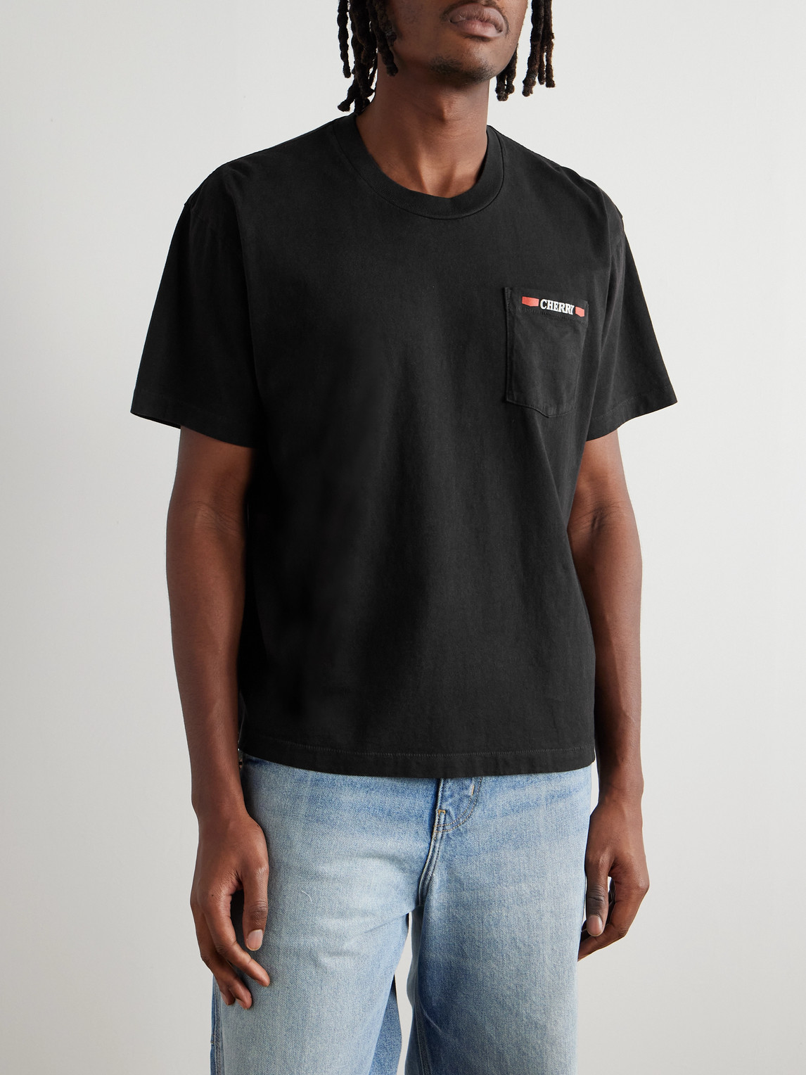 Cherry Los Angeles Pico Rivera Logo-print Cotton-jersey T-shirt In Black