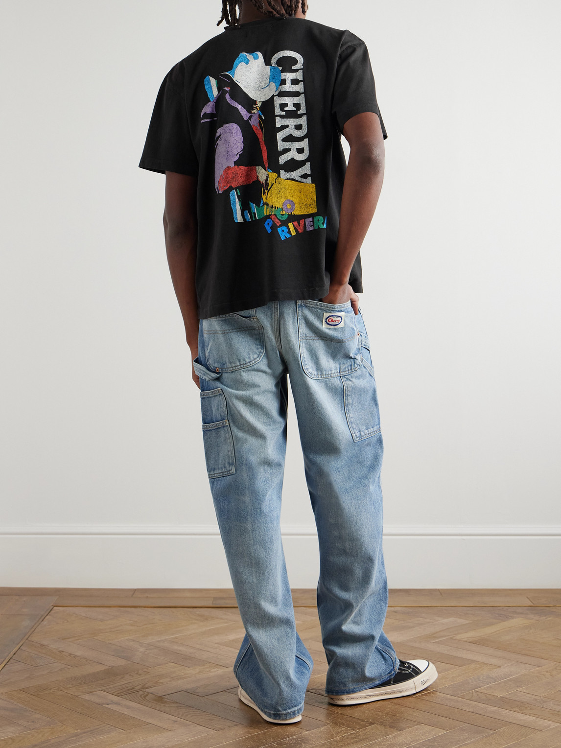 Cherry Los Angeles Pico Rivera Logo-print Cotton-jersey T-shirt In Black